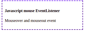 javascript mouseover and mouseout example