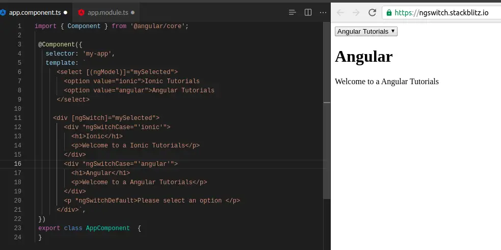 Angular ngSwitch directive with example