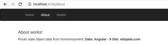 pass data in angular route component