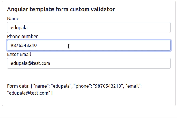 Angular custom validator Example