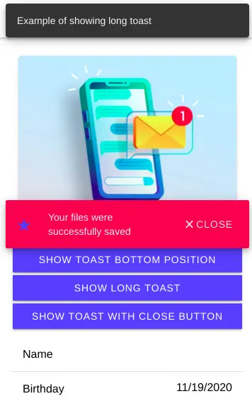 Ionic toast example