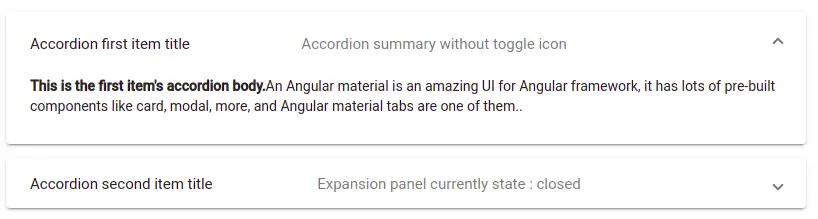 Angular material expansion panel example