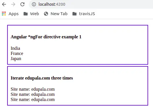 angular ngFor example