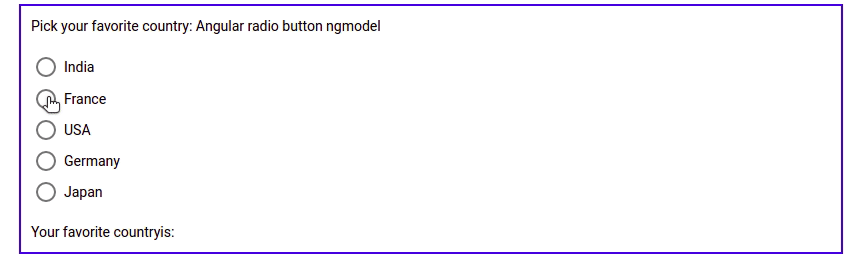 angular radio button, mat radio button ngmodel