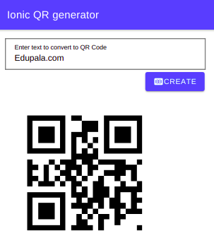 ionic qr generator