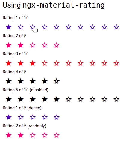 Angular star rating