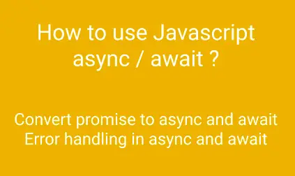 Javascript async await