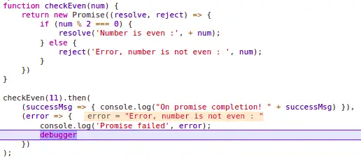 Javascript promise error handling