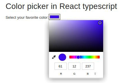 React Color Picker Typescript 