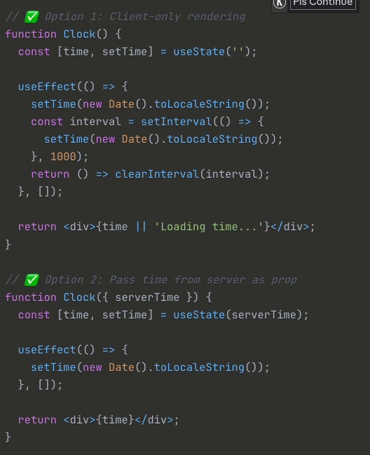 Most common nextjs hyrdation error